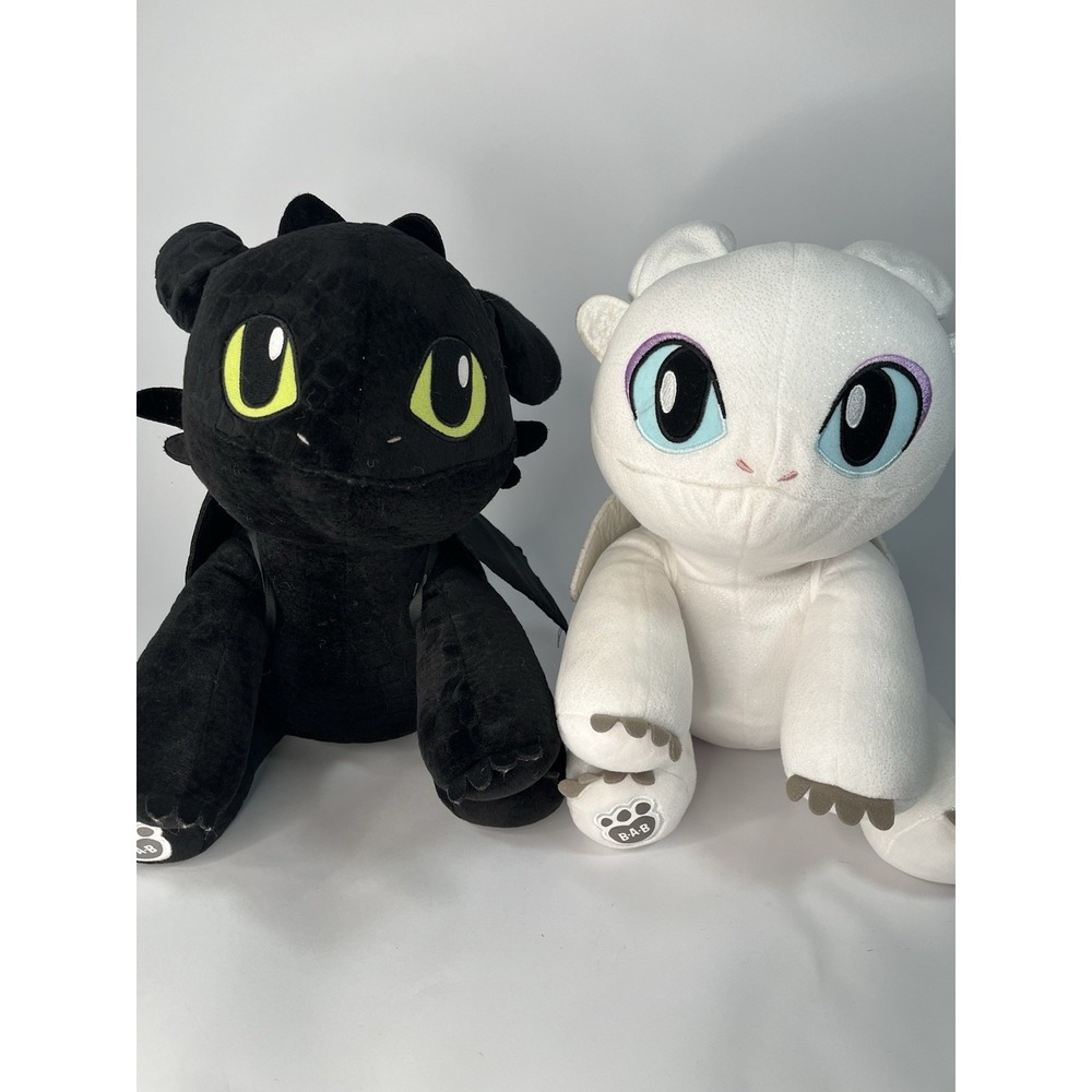 Build A Bear How To Train Your Dragon Toothless Light Fury Wings 15" Plush Set 2